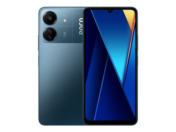 Xiaomi POCO C65 - 4G smarttelefon - dobbelt-SIM - RAM 6 GB / Internminne 128 GB - microSD slot - 6.74" - 1600 x 720 piksler (90 Hz) - 3x bakkamera 50 Blå