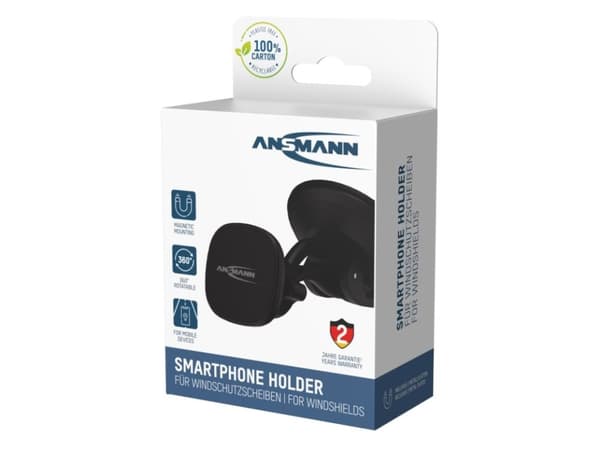 Ansmann 1700-0160, Mobiltelefon / smartphone, Passiv hållare, Bil, Svart