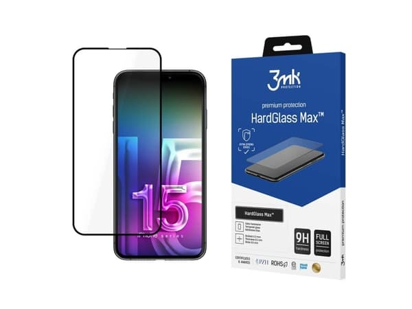 3MK HardGlass Max, iPhone 15, 1 styck