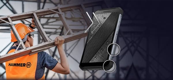 Hammer Construction | Silver | 6 " | IPS | 1080 x 2160 pixels | Mediatek | G85 | Internal RAM 6 GB | 128 GB | microSD | Dual SIM | Nano SIM | 3G | 4G