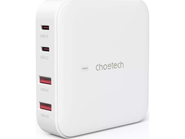 Choetech lader Choetech PD8008 vegglader, 2x USB-C, 2x USB-A, GaN, 100W (hvit)