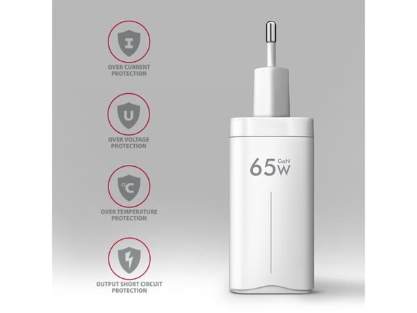 Axagon ACU-DPQ65W, Innendørs, AC, 20 V, Hvit