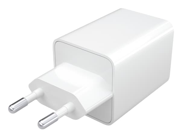 mophie Essentials Power Adapteris Dual USB-C PD 50W EU Baltas