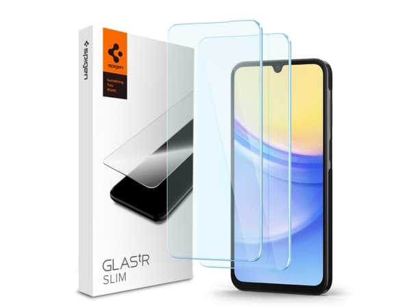 Spigen GLAS.tR Slim, Samsung, Galaxy A15 4G (2024) Galaxy A15 5G (2024) Galaxy A25 5G (2024), Fallsäker, Reptålig, Transparent, 2 styck