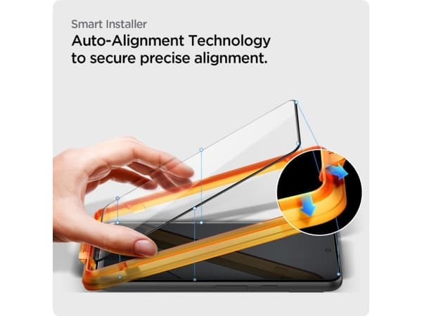 Spigen GLAS.tR AlignMaster, Google, Google Pixel 8 (2023), Reptålig, Stöttålig, Svart, Transparent, 2 styck