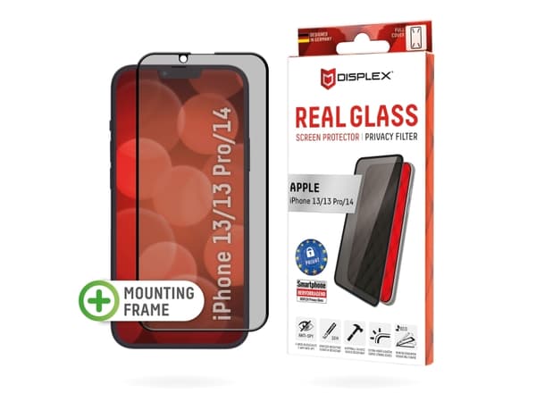 Displex 01706, Apple, iPhone 13/ iPhone 13 Pro/ iPhone 14/iPhone 16e, Tørr påføring, Slagbestandig, Ripebestandig, Støvresistent, Gjennomsiktig, 1 st