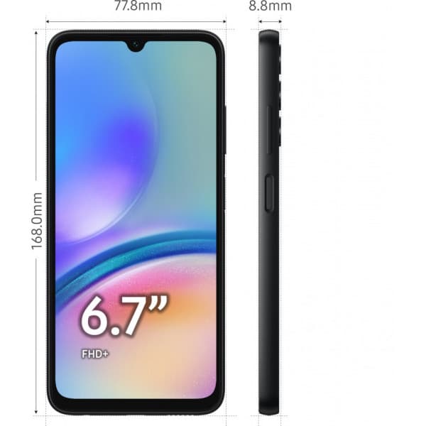 Samsung Galaxy A05s -puhelin, 64/4 Gt, musta