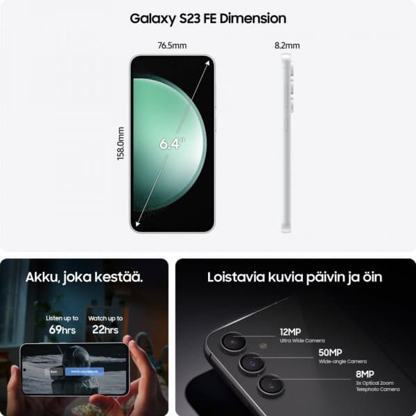 Samsung Galaxy S23 FE 5G-telefon, 256/8 Gt, mynte