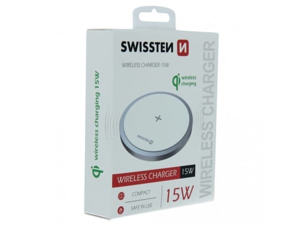 Swissten 22055505, Automatisk, Innendørs, AC, Trådløs lading, 1,5 m, Hvit