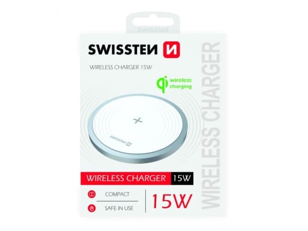 Swissten 22055505, Automatisk, Innendørs, AC, Trådløs lading, 1,5 m, Hvit