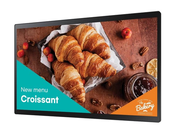 Samsung QB24C-T - 24" Diagonalklasse (23.8" synlig) - QBC-T Series LED-bakgrunnsbelyst LCD-skjerm - interaktiv digital skilting - med pekeskjerm (mul Sort