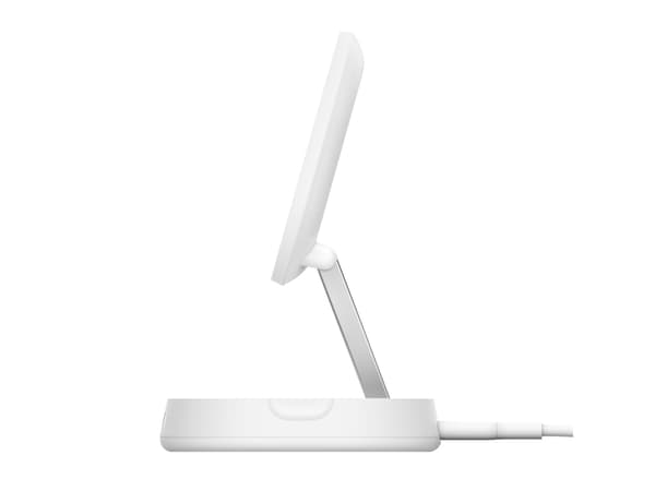 Belkin BoostCharge Pro - Trådløst ladestativ - magnetisk + AC-strømadapter - 15 watt - hvit