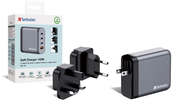 Verbatim GNC-140, Innendørs, AC, 20 V, Sort, Grå
