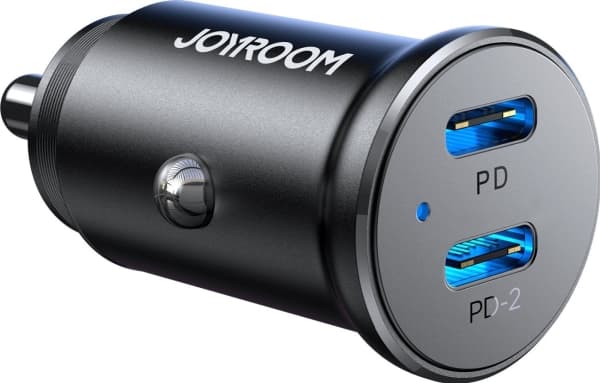 Joyroom mini-bil laddare JR-CCN06 30W 2x USB-C metall - svart