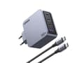 Miniatyrbild 1 av 5: Ugreen Nexode Pro 160W GaN Charger with USB-C Cable, inomhus, AC, Svart, Grå