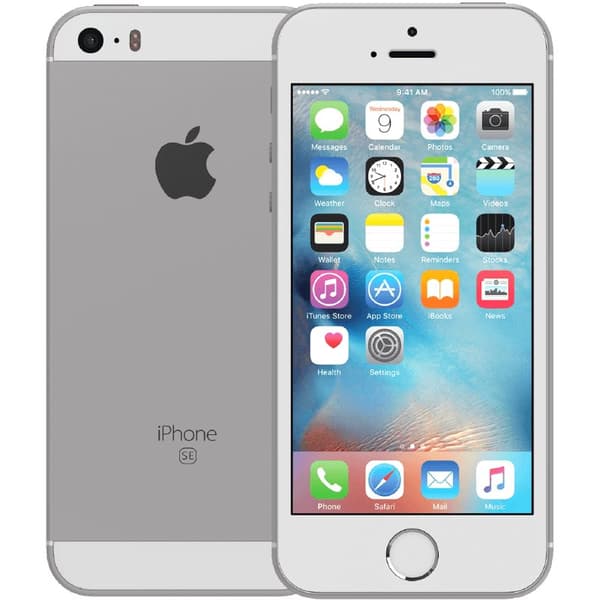iPhone SE Silver 64 GB Klass B 100% batteri (refurbished) Silver, Vit