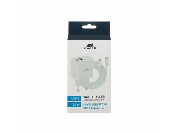 Rivacase PS4102WD4, Innendørs, AC, 1 m, Hvit