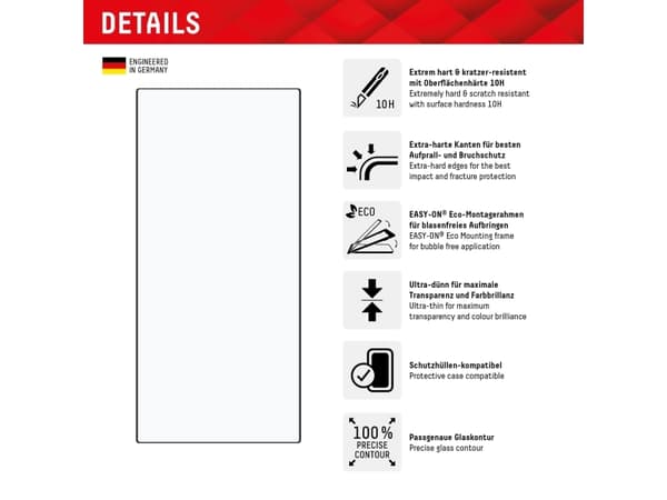 Displex 01910, Samsung, Galaxy S24 Ultra, Kuivakäyttö, Pölynkestävä, Iskunkestävä, Iskunkestävä, Naarmunkestävä, Iskunkestävä, Läpinäkyvä, 1 kpl
