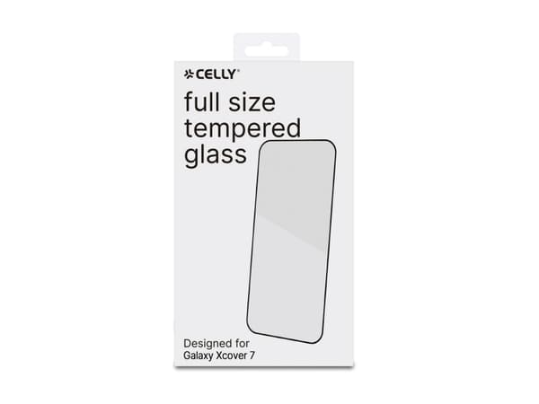 Celly FULLGLASS1070BK, Samsung, Galaxy Xcover7, Ripebestandig, Sort, Gjennomsiktig, 1 stykker