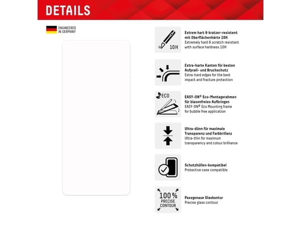 Displex 01927, Google, Pixel 8a, Kuivakäyttö, Pölynkestävä, Iskunkestävä, Iskunkestävä, Naarmunkestävä, Iskunkestävä, Läpinäkyvä, 1 kpl