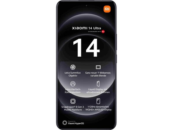 Xiaomi 14 Ultra - 5G smarttelefon - dobbelt-SIM - RAM 16 GB / Internminne 512 GB - OLED-display - 6.73" - 3200 x 1440 piksler (120 Hz) - 4x bakkamera