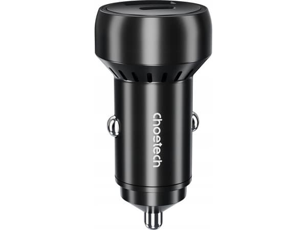 Choetech TC0014 USB-C USB-A PD 60W billader med LED-bakgrunnsbelysning - svart