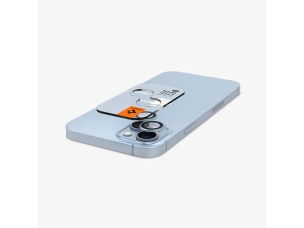 Spigen Optik Pro EZ Fit, Apple, iPhone 15 Plus, iPhone 14 Plus, Blå, Gjennomsiktig, 2 stykker