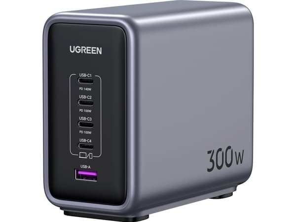 Ugreen 90903B, Innendørs, AC, 2 m, Sort, Grå
