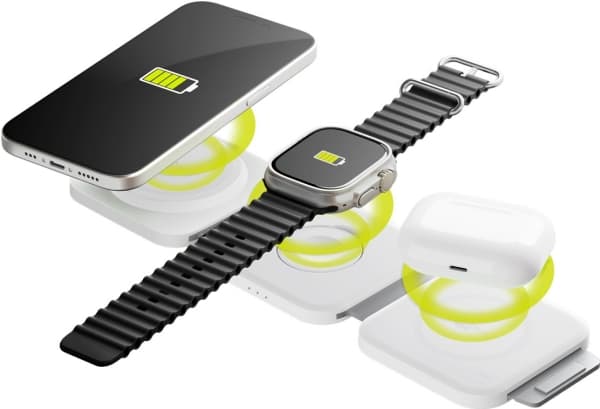 Goobay 65312, inomhus, USB, Trådlös laddning, 1 m, Vit