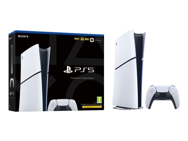 Sony PlayStation 5 (modellgrupp - Slim) Digital Edition, PlayStation 5, Svart, Vit, 16384 MB, GDDR6, 448 GB/s, AMD
