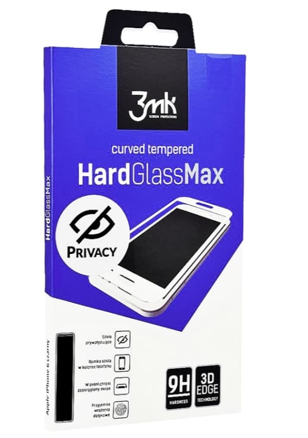 3MK HARDGLASSMAX PRIVACY IPHONE6S+BLACK, Blank skjermbeskytter, Mobiltelefon/smarttelefon, Apple, iPhone 6S Plus, Støvresistent, Svart, Gjennomsiktig