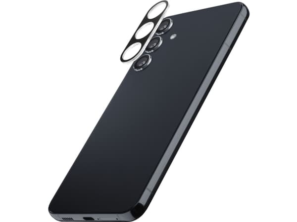 Cellularline CAMERALENSGALS24PL, Samsung, GALAXY S24+, naarmuuntumaton, iskunkestävä, musta, läpinäkyvä, 1 kpl