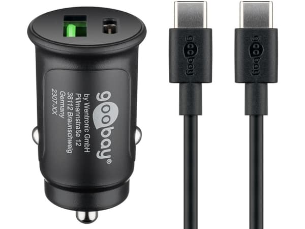 Dual USB sæt til hurtig opladning i bil USB-C™ (27 W)