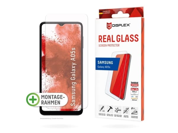 Displex 01885, Samsung, Galaxy A05s, Torr applicering, Dammresistent, Slagtålig, Reptålig, Stöttålig, Transparent, 1 styck