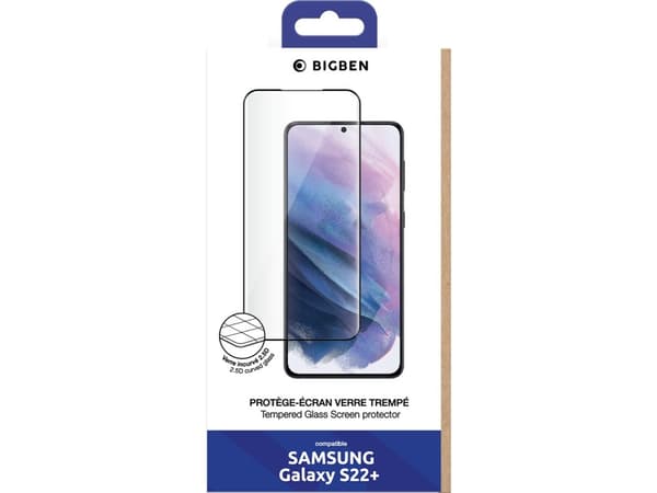 Bigben Connected PEGLASSGS22P, Samsung G S22+ 5G, Sort, 1 stk
