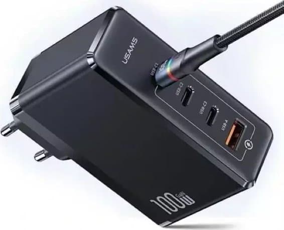 Usams Vegglader GaN 100W PD 3xUSB-C/ USB T50