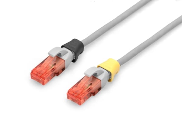 Digitus Color clips for Patch cable -Mixed (20 pcs. in each Red, Green, Blue, Yellow, Black), Colour coding clip, Assorted colours, Polyvinyl chlorid