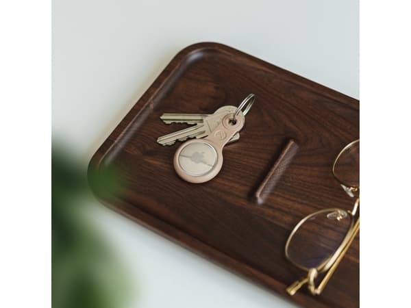 Woodcessories Bio, Ask, Brun, Key finder case, Fallsäker, AirTag, 33 mm