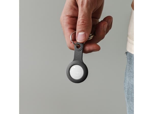 Woodcessories Bio, Avaimenperä äänellä, Musta, Pudotuksenkestävä, 1 kpl, AirTag, 33 mm