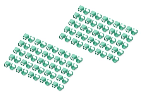 Digitus Color clips for Patch cable - Green, Colour coding clip, Green, Polyvinyl chloride (PVC), Cat5e/6, 100 pc(s), 100 mm