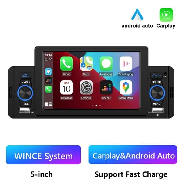 Autosoitin, CarPlay-yhteensopivuus, Bluetooth-yhteys, MP5 CarPlay 4 led