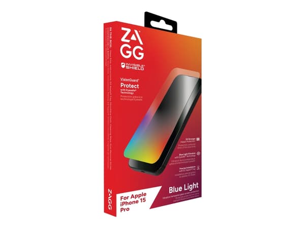 ZAGG InvisibleShield Glass Elite VisionGuard - Skjermbeskyttelse for mobiltelefon - glass - for Apple iPhone 15 Pro