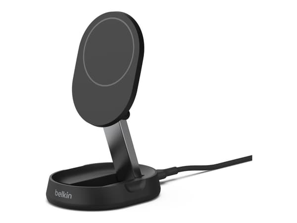 Belkin BoostCharge Pro - Trådløst ladestativ - magnetisk, konvertibel, med Qi2 - 15 watt - 3 A - Fast Charge - svart Sort