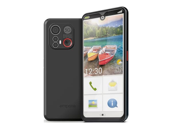 Emporia ME6 - 5G pekskärmsmobil - RAM 6 GB / Internminne 128 GB - microSD slot - LCD-skärm - 6.58" - 1080 x 2408 pixlar - 2 bakre kameror 50 MP, 2 MP