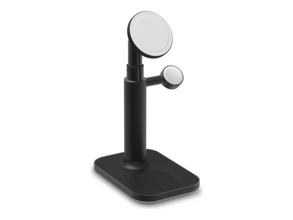 mophie 3-in-1 - Trådløst ladestativ - uttrekkbar, med MagSafe + AC-strømadapter - 15 watt - MFI-sertifisert - Europa