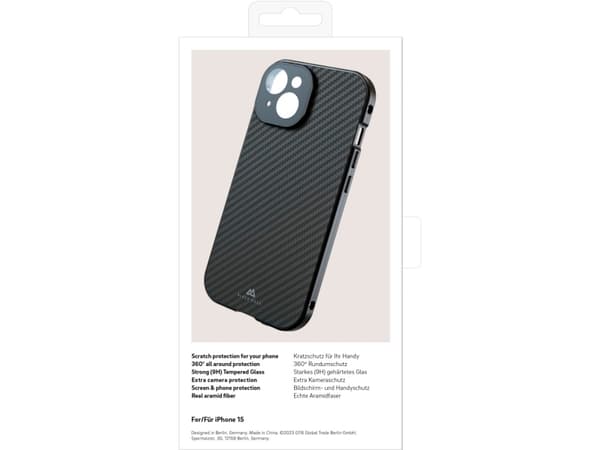 Black Rock 00221252, Apple, iPhone 15, Ridseresistentti, Kulfiber, 1 stk