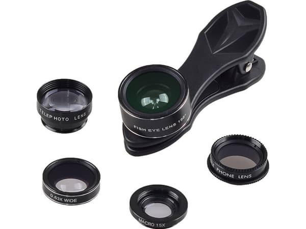 Mobile lens kit APEXEL APL-DG5H 5 in 1 universal (black)