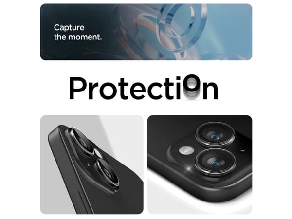 Spigen GLAS.tR EZ Fit Optik Pro, Apple, iPhone 15 / 15 Plus / 14 / 14 Plus, Reptålig, Transparent, 2 styck