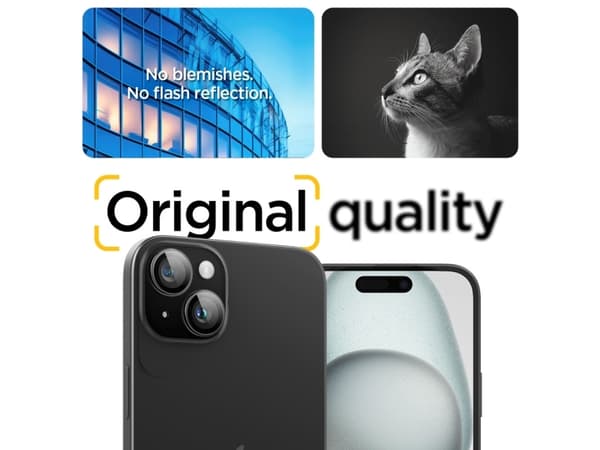 Spigen GLAS.tR EZ Fit Optik Pro, Apple, iPhone 15 / 15 Plus / 14 / 14 Plus, Reptålig, Transparent, 2 styck