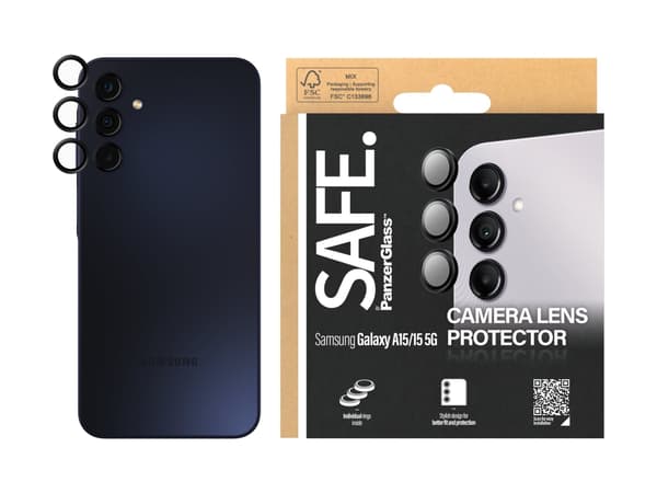 SAFE. by PanzerGlass - Linssisuoja matkapuhelimelle - musta - Samsung Galaxy A15, A15 5G:lle